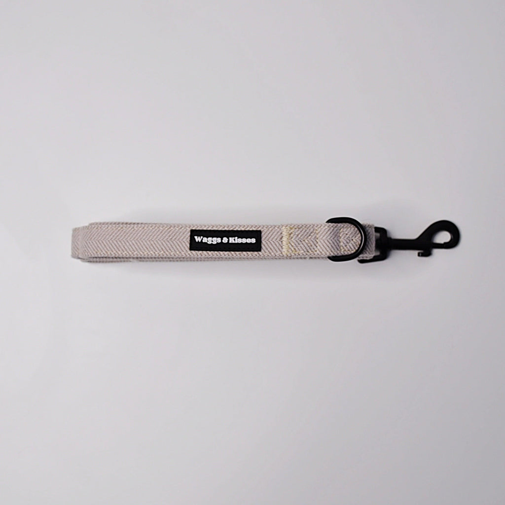 Soft Truffle Tweed Dog Lead By Waggs and Kisses